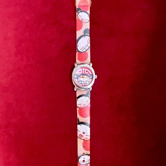 Rare Vintage Pucca Anime Cartoon Pink & Red Watch - Excellent Cond. - Picture 4 of 12